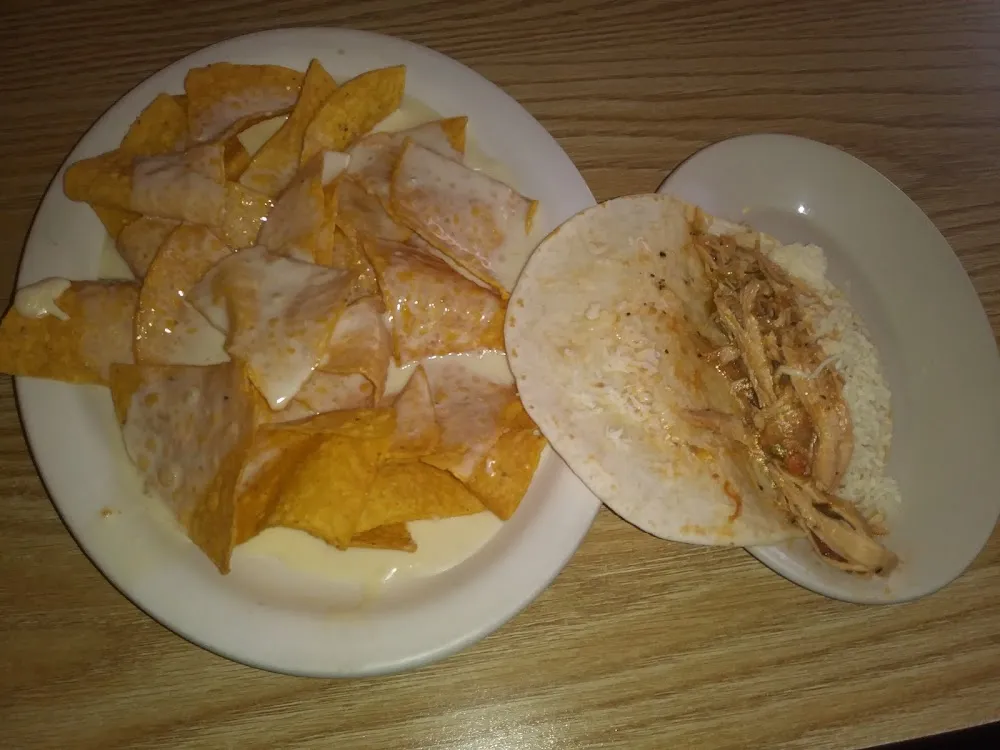 Nachos and Cheese and Soft Chicken Taco